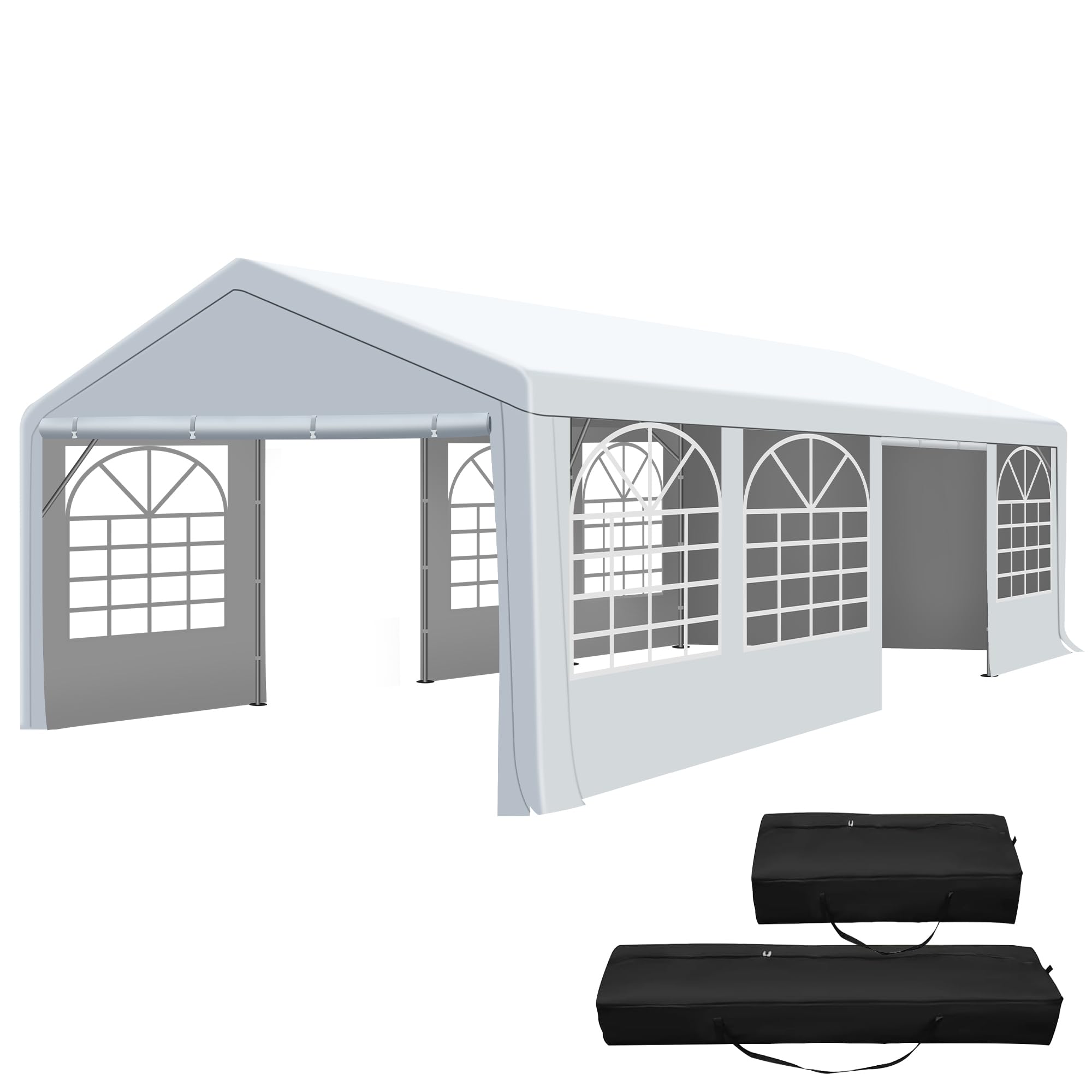 SEE DESCRIPTION COVERONICS 13'x26' Outdoor Party Tent, Heavy Duty Patio Event Tent Gazebo Canopy with 4 Sandbags & 2 Storage Bags, Perfect for Birthday Party, Wedding