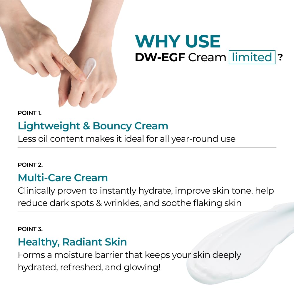 EASYDEW DW-EGF Cream Limited 2.36 oz - Anti-Aging Moisturizer with Human Epidermal Growth Factor & Hyaluronic Acid Collagen to Rejuvenate & Regenerate Cells, Softer Skin, Light weight Refreshing Cream - Image 4