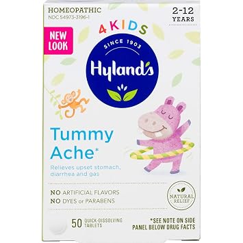 Amazon Com Hyland S Homeopathic 4 Comprimidos De Dolor De Barriga Para Ninos Alivio Natural Del Malestar Estomacal Diarrea Y Gas Para Ninos 50 Unidades Salud Y Hogar
