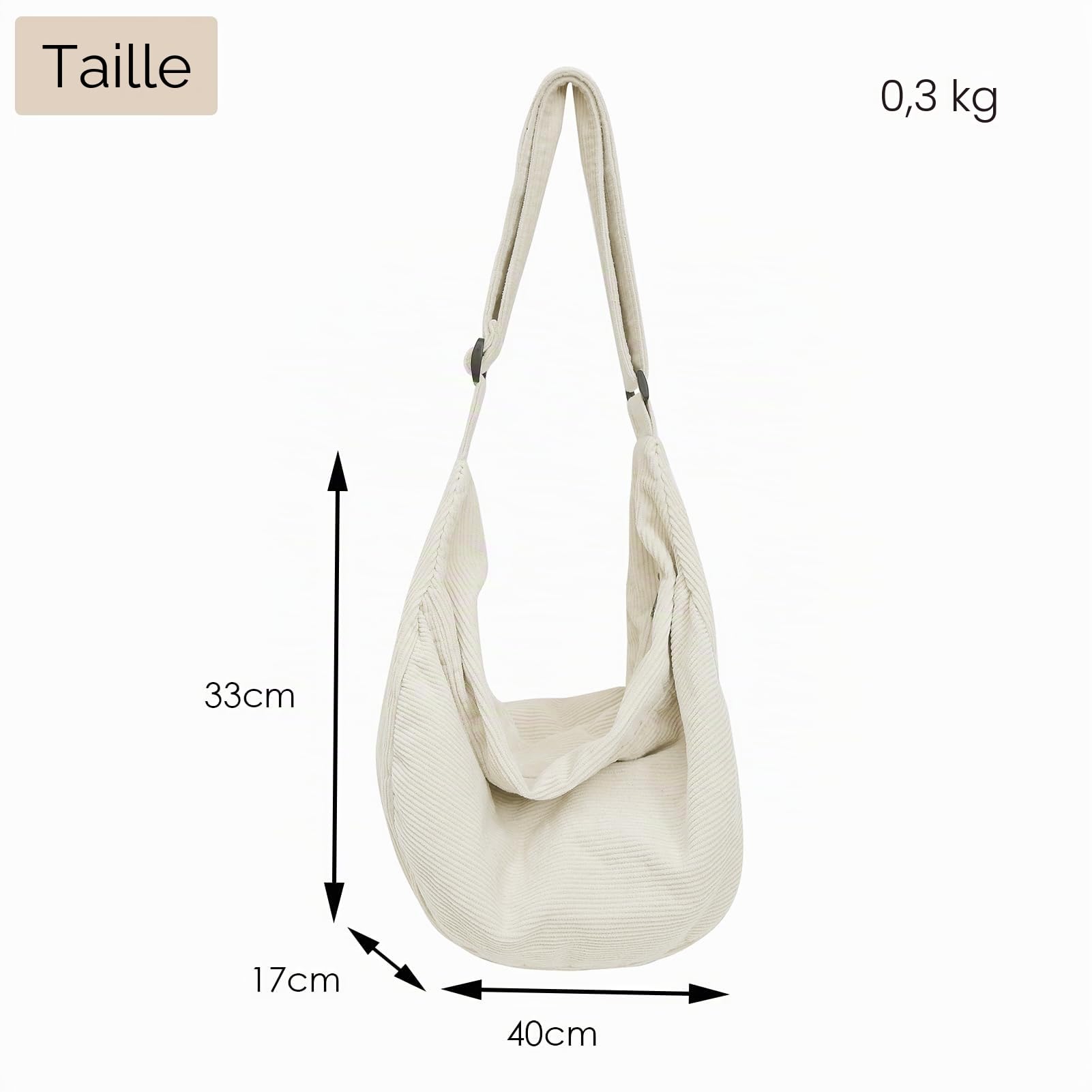 Sac Bandoulière Femme En Velours CôTelé Pour Sac à Main, Velours Côtelé Sac à Main Bandoulière Loisirs Sac Banane Tote Bag Pour l'école Le Bureau Le Travail Les Voyages Les Excursions