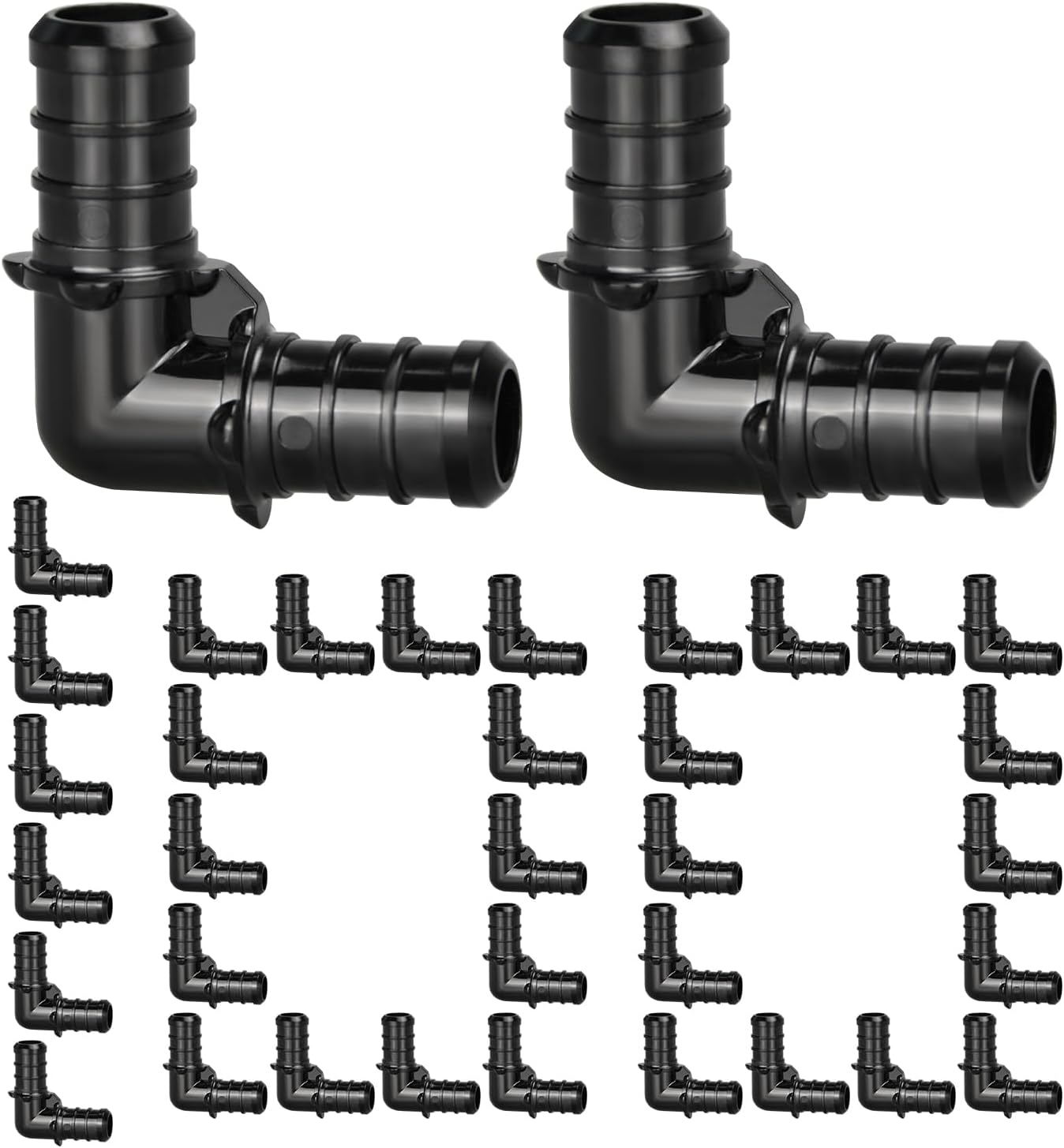 1/2" Poly PPSU Barb Crimp PEX Fitting, 100pcs PEX Elbow Fittings, No Lead
