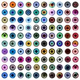 Bcxfbxd 200Pcs 10mm Round Pupil Eyes Glass Mixed Style Flatback Dome Doll Eyes for Clay Doll Jewelry Making Craft DIY