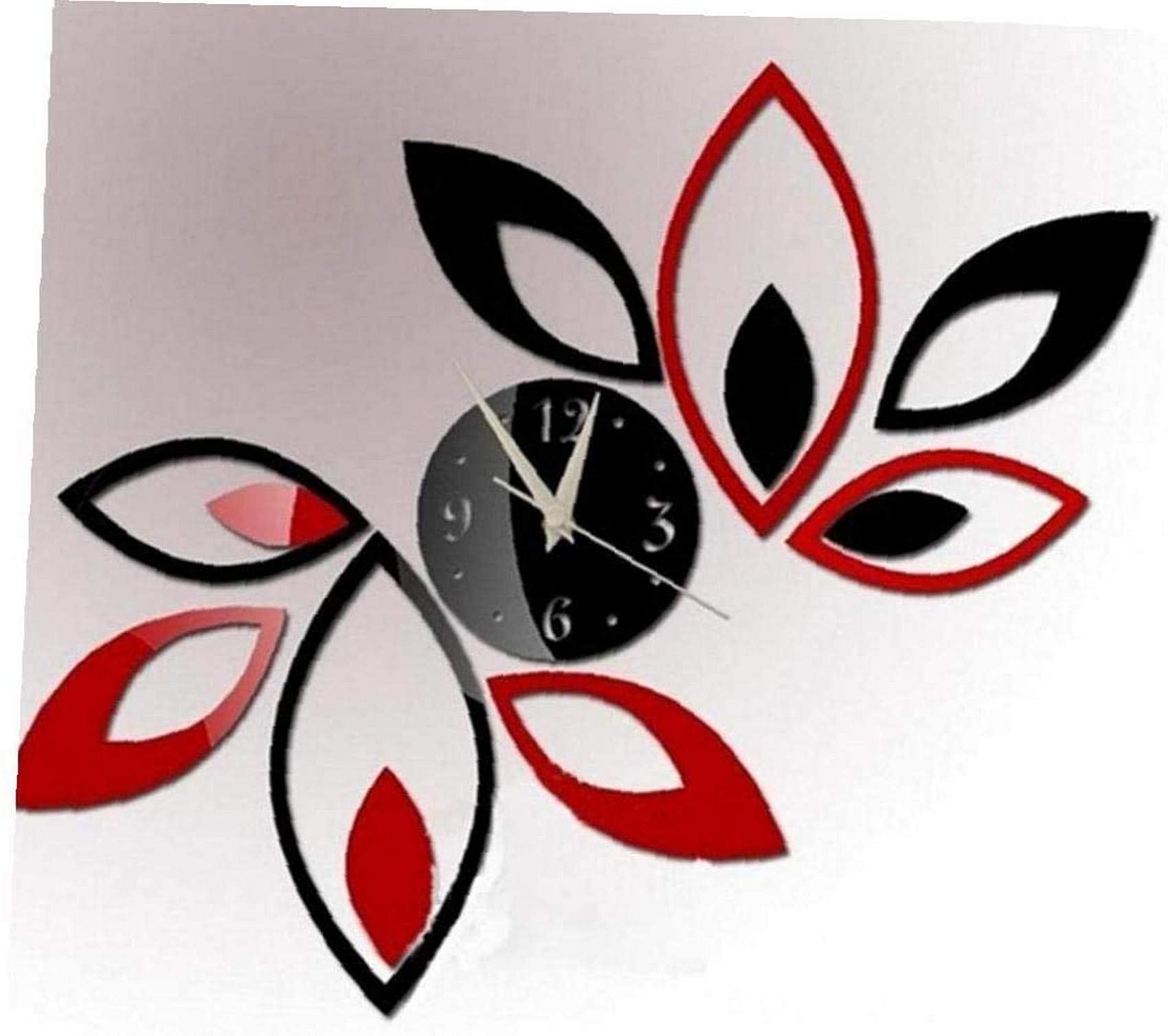 Feuilles autocollant miroir horloge murale pour masquer mur vide