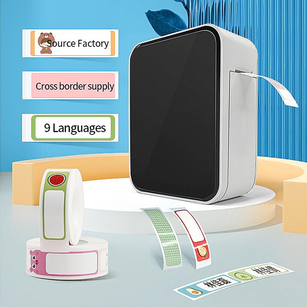 Namvo Stampante per etichette Bluetooth con 1 rotolo di carta impermeabile P15 mini stampante autoadesiva, compatibile con iOS e Android (bianco)