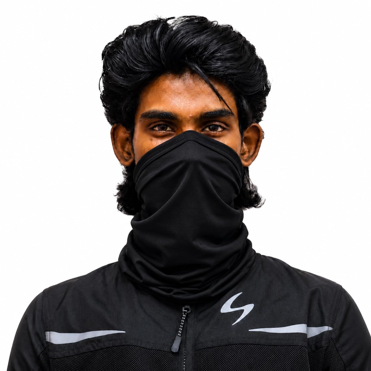 GEAR WINGS Premium Cotton Full Face Mask for Men and Women | Breathable Neck Gaiter for Bike Riding Cycling and Outdoor Sports | Dust Protection Bandana | Black-image-30