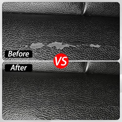 RANJIMA Kunstleder Meterware 200 x 140cm, Wasserdicht Schwarz Leder Stoff Gekörnt Lederimitat Texturiert Lederstoff Meterware, Kunst Leder Risse Reparatur Bezugsstoff für DIY Autositze Sofa Sitzbank
