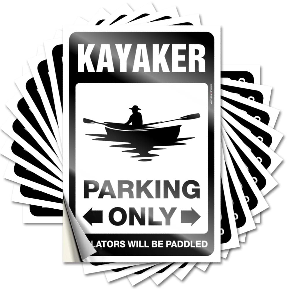 Kayaker Parking Only Sports Truck DIY | Fuzzy Stickers Essentials Removable Vinyl Sticker Decal(8X12CM)