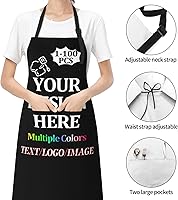 Vista 5 de Custom Apron For Men Women with Your Text Logo Image Personalized Chef & Grilling Aprons 1-100 PCS For Gifts