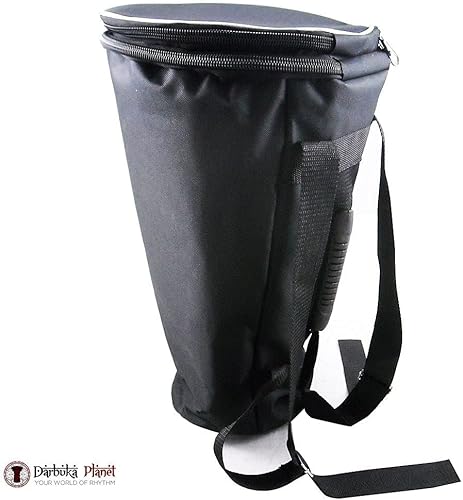 Miniatura 5 de El impresionante Darbuka Doumbek Gawharet El Fan metálico de 17.75 pulgadas (negro metálico)