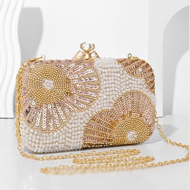 Banquet Bag Sequin Flowers Embellished Small Square Rhinestone Dress Hand-held Bags image 5