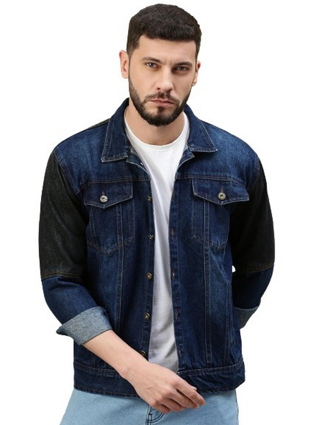 voxati Mens Dual Color Washed Denim Jacket-picture-35