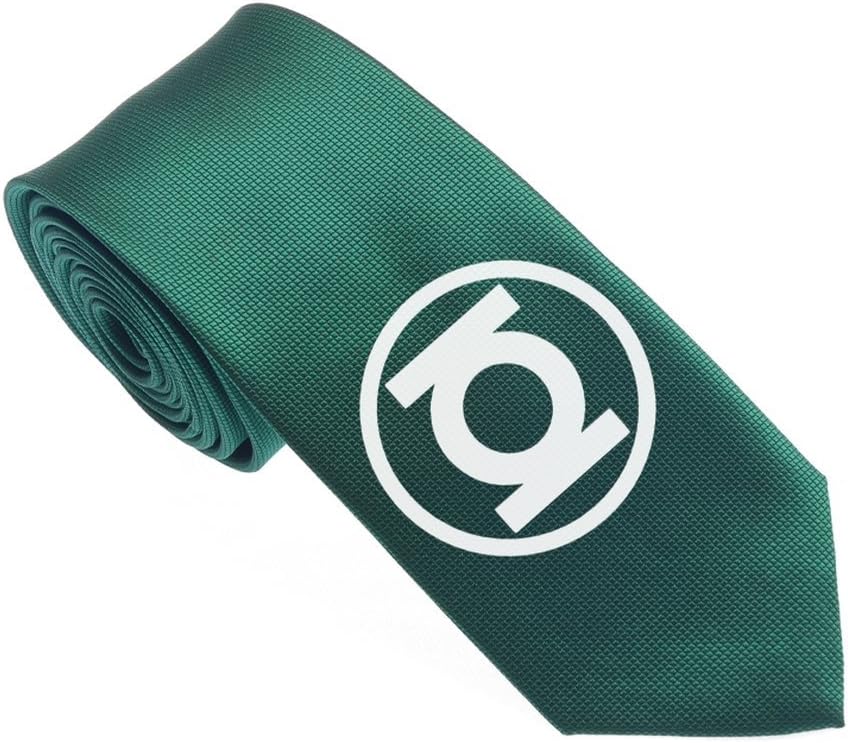 Uyoung Green Lantern Logo Multi-colored Men's Woven 2.5" Skinny Tie