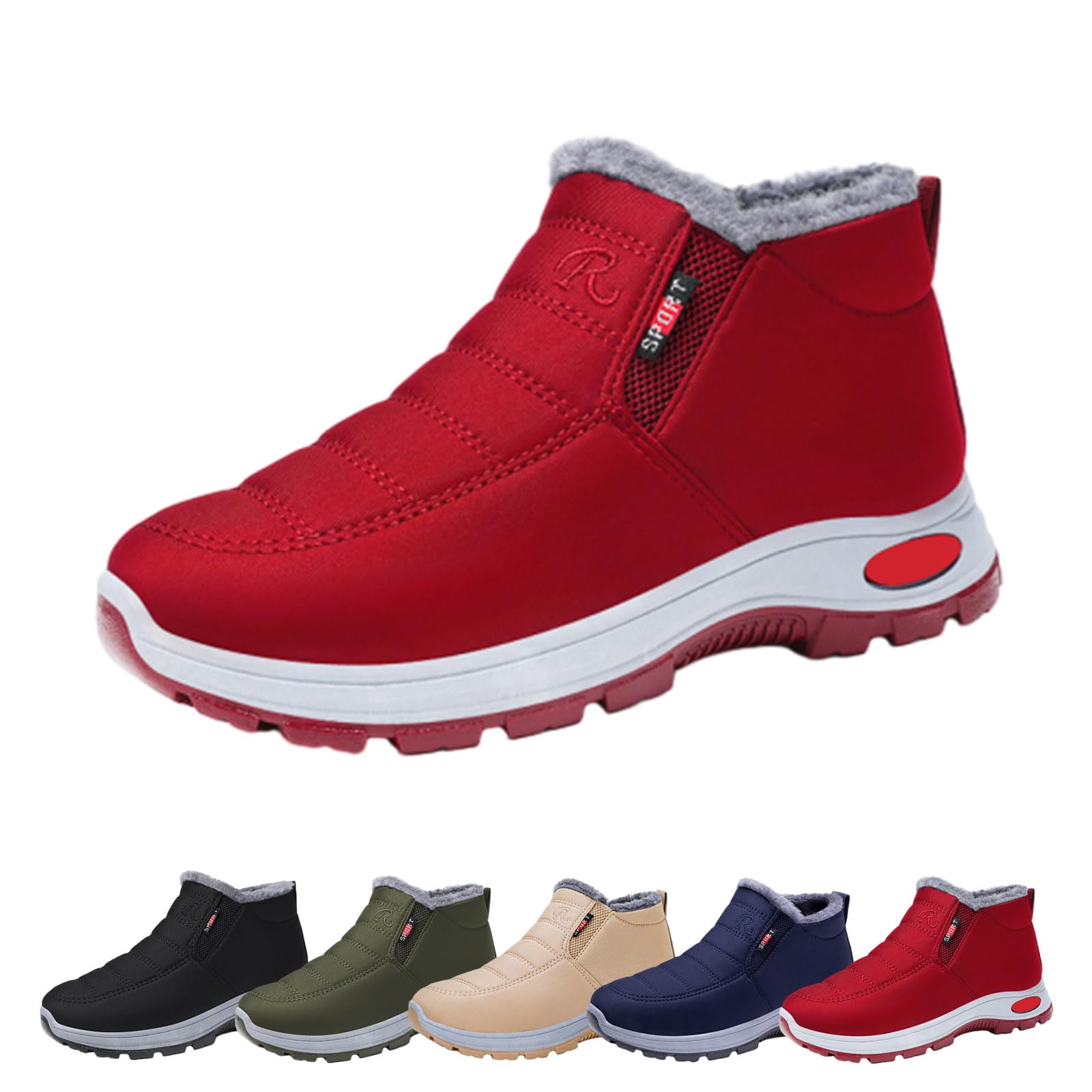 Slip on inverno neve caviglia stivali per le donne calde scarpe da | Confortevole fodera in pile leggero caldo stivali corti casual slip on stivali da neve per le donne impermeabili per tutti i