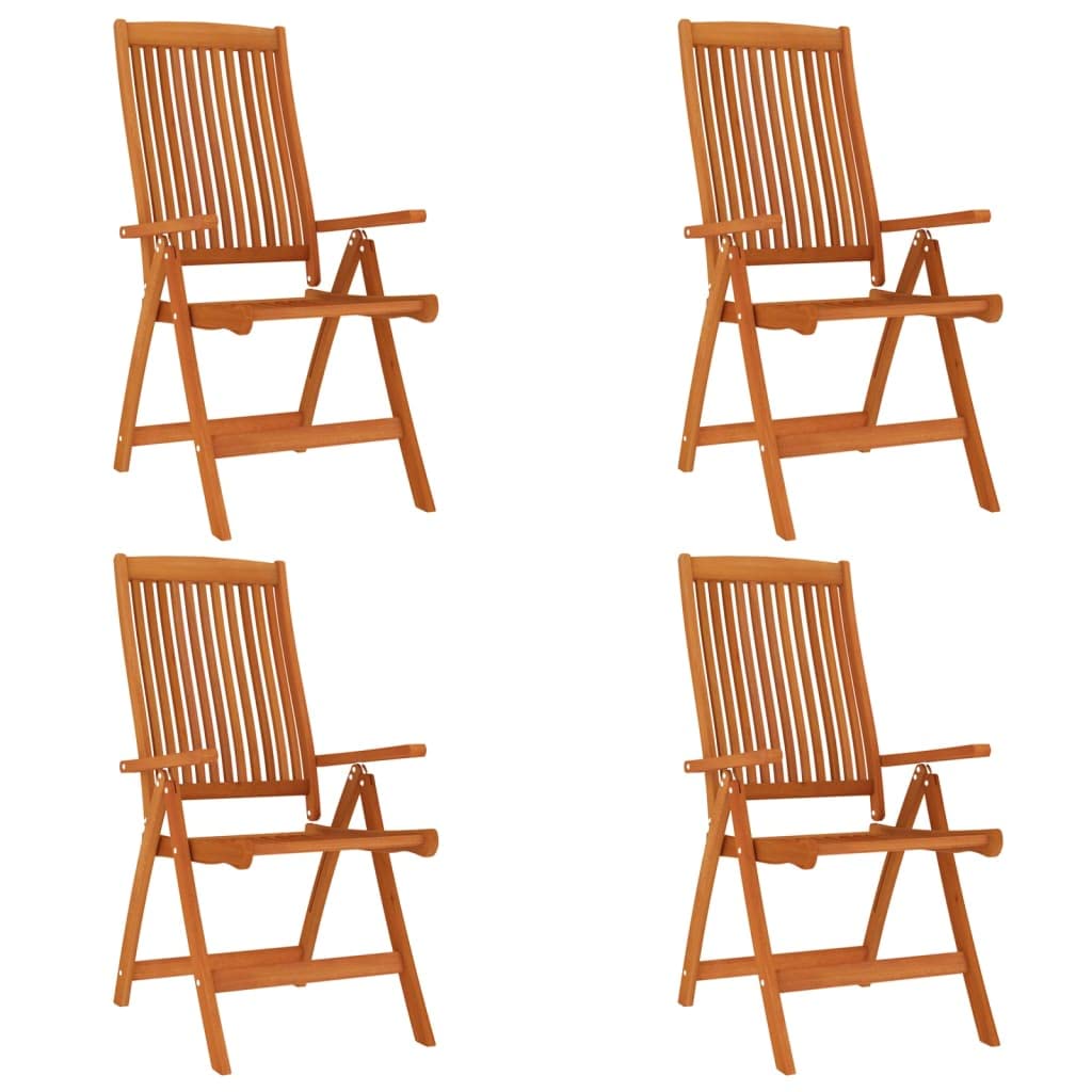 Gartenmöbel-Set, 5-teilig, Massivholz, Eukalyptus, Gartenmöbel, Tisch und Stühle, Terrasse, Set für Terrasse, Terrasse, Außenbereich, ohne Fußstützen
