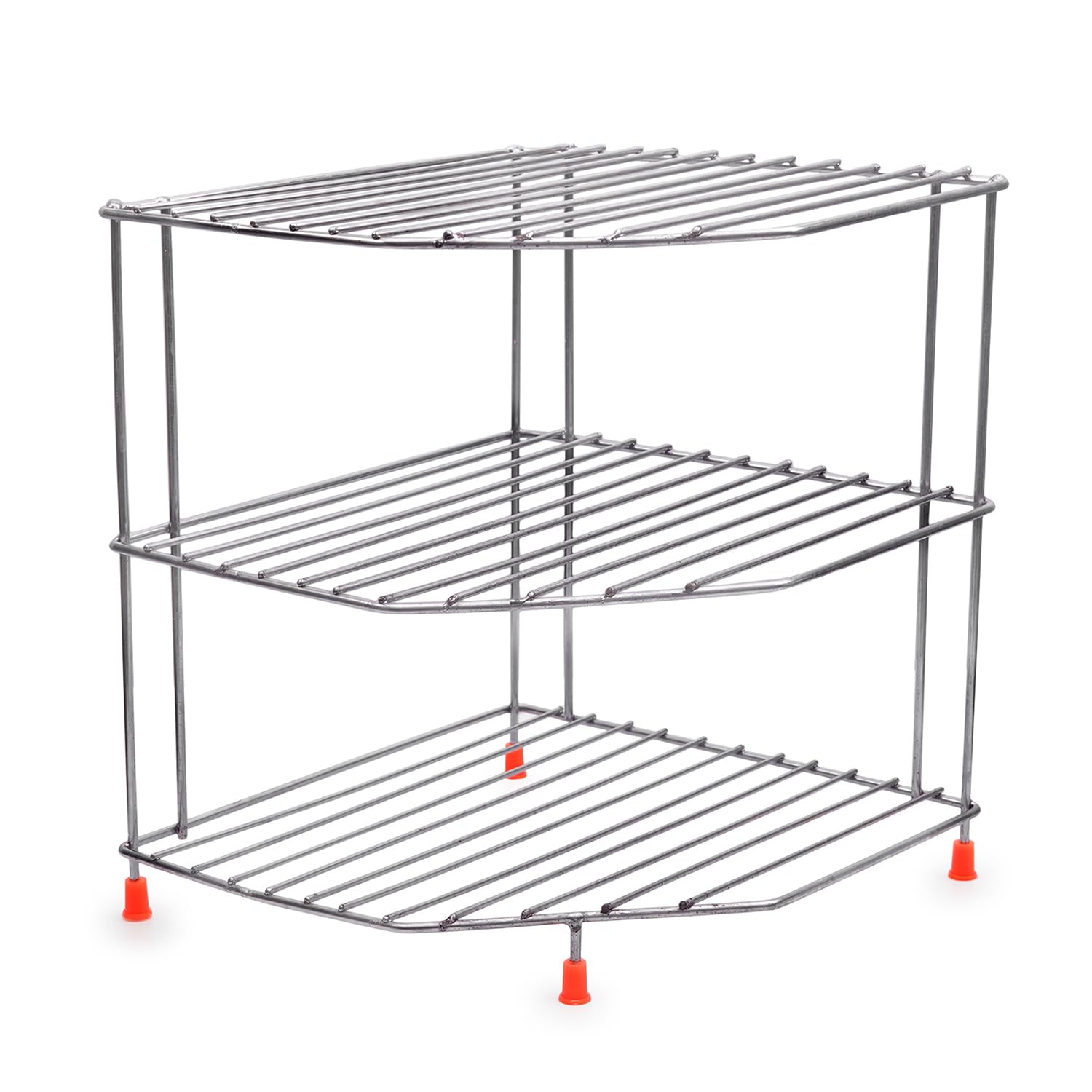 WONDERVILE Stainless Steel 3-Tiered Shelf Kitchen Tabletop Rack & Organizer – Durable Nickel Chrome Plated Corner Stand, Multipurpose Spice Rack, Utensils Holder Jar Holder, Cup And Glass Holder (B0D5DK9YBC) Amazon Price History, Amazon Price Tracker