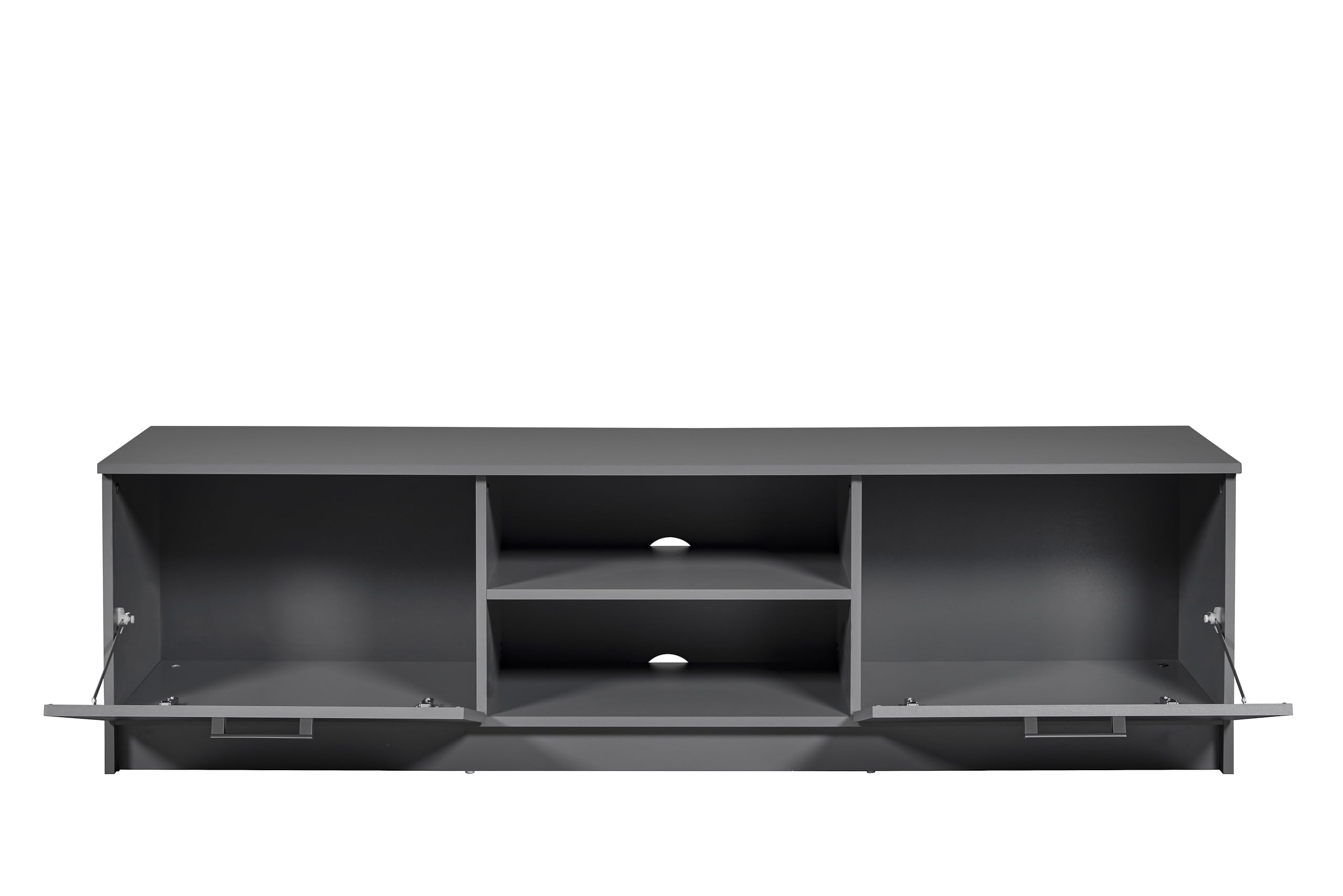 Inter Link - TV Kommode - TV Möbel - TV Konsole - 2 Klapptüren - 2 Fächer - Grau - Elenzio