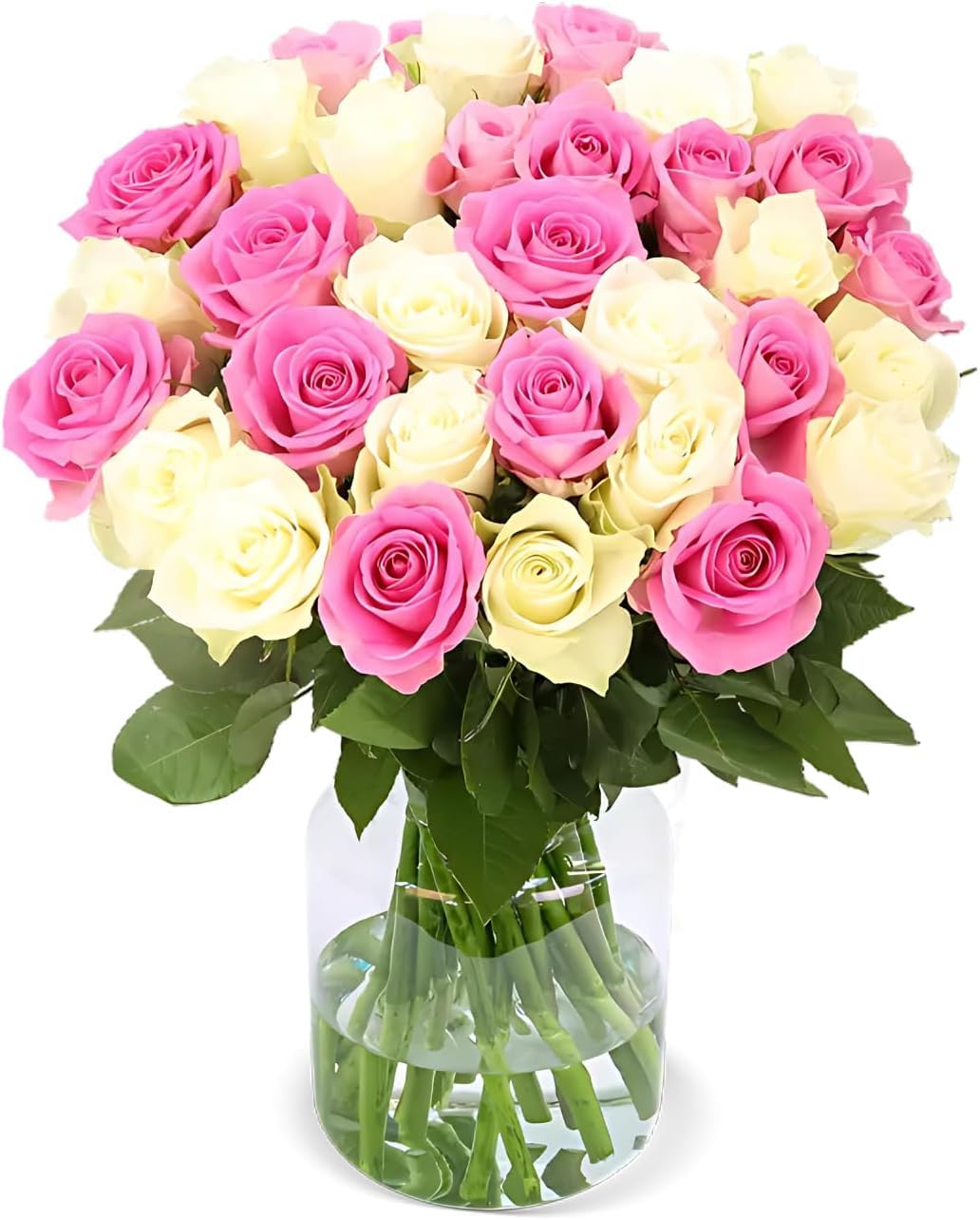 Blume Ideal Rosenstrauß - Rosen in verschiedenen Farben und Mengen - Ø 40–50 cm - Echte premium Blumen für Hochzeit & Deko - 7 Tage Frischegarantie