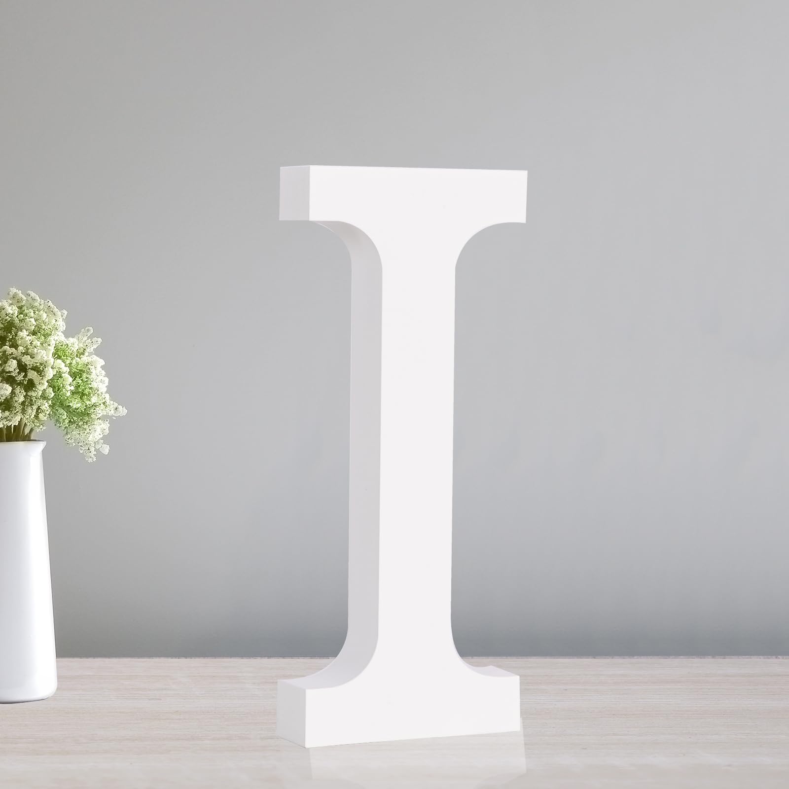 TONIFUL 7.8 Inch White Letter I Table Centerpiece A-Z DIY Birthday Party Decorations,White Alphabet I for Birthday,Chrismas,Graduation,Bridal Shower,