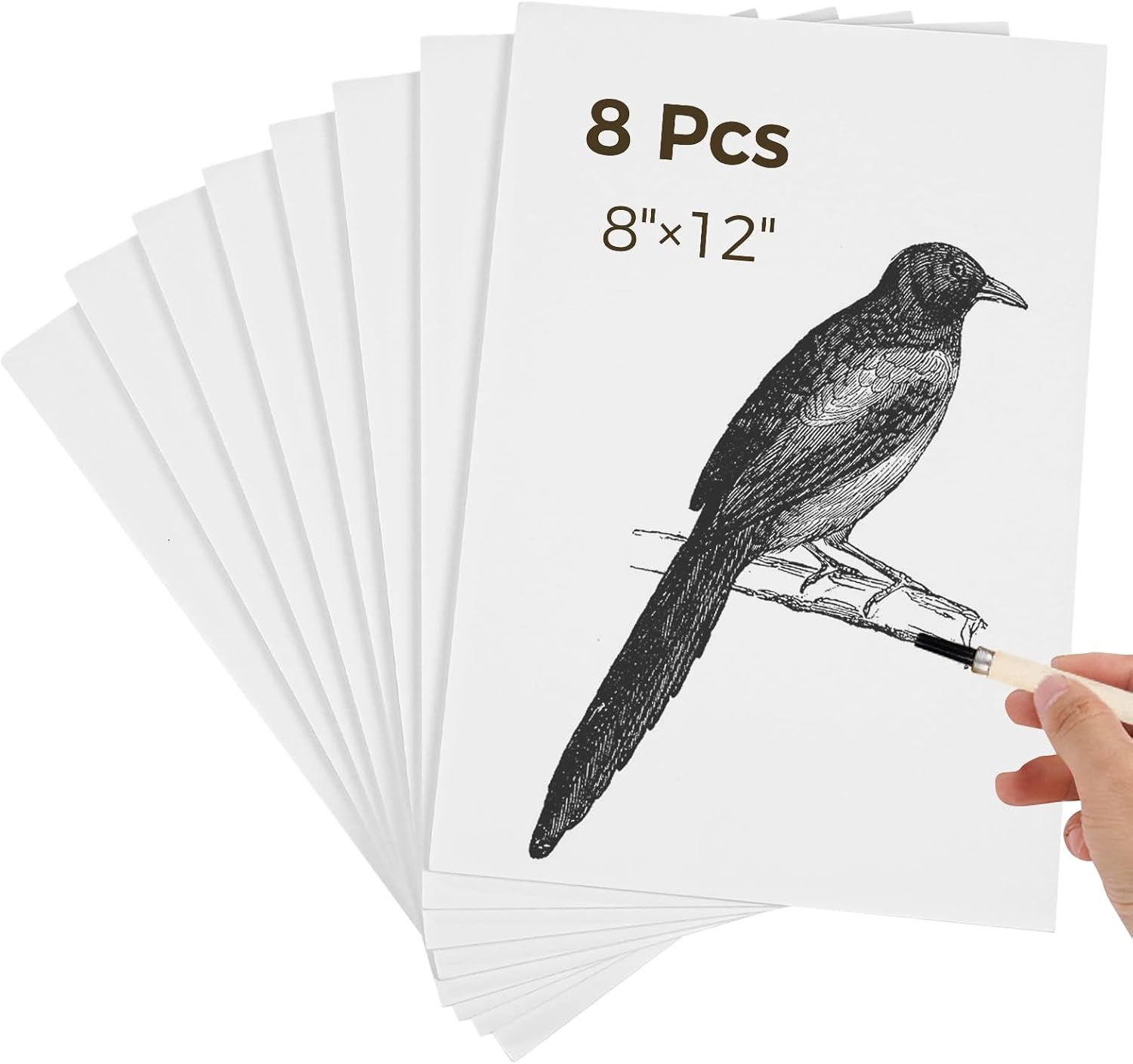 Linoleum Carving Sheets Set, 8 White PVC Engraving Blocks for Print Art, A4-Sized Panels 7.9×11.8×0.2 Inch for Crafting & Design