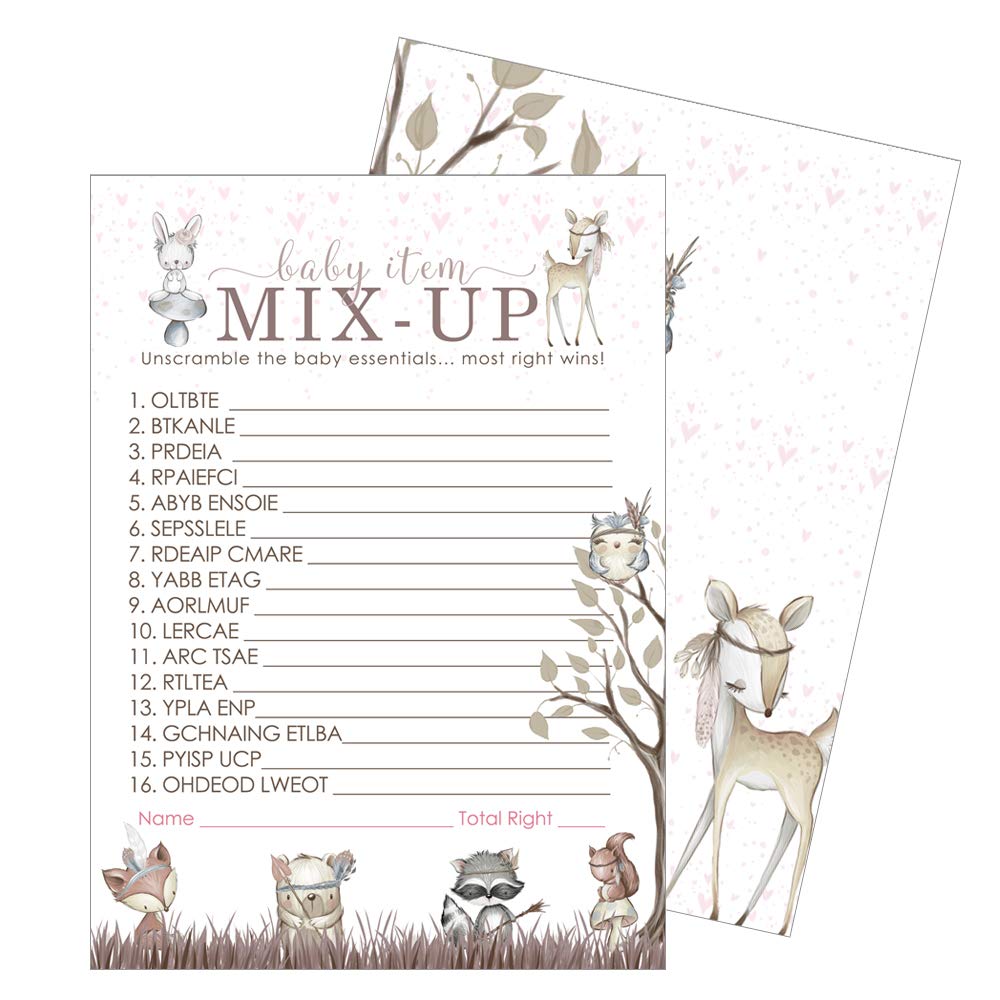 Buy Paper Clever Party Woodland Friends Baby Shower Word Scramble Game