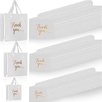 Vista 13 de Teling 200 piezas de bolsas de agradecimiento con asas al por mayor, bolsas de mercancía con texto "Thank You" (Agradecimiento) en 3 tamaños