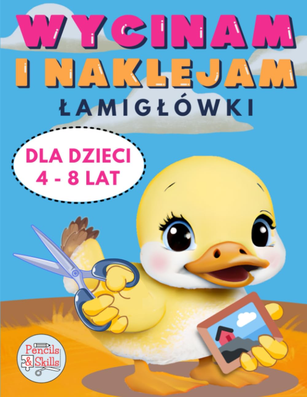 Wycinam i Naklejam: Logiczne Łamigłówki dla Dzieci w Wieku 4 – 8 Lat | Wycinanki Edukacyjne dla Maluchów | Interaktywna Książeczka Aktywności | Sudoku, Mozaiki, Szeregi Obrazkowe, Puzzle, Labirynty