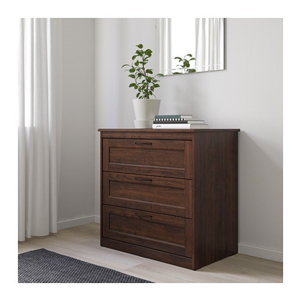 Amazon｜IKEA/イケア SONGESAND：チェスト引き出し×3 ブラウン