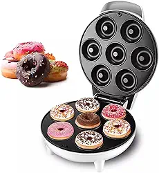 Máquina de Donuts Antiaderente – 7 Cavidades para Confeitaria Caseira, Ideal para Fazer Donuts Rápido e Sem Grudar - Premium