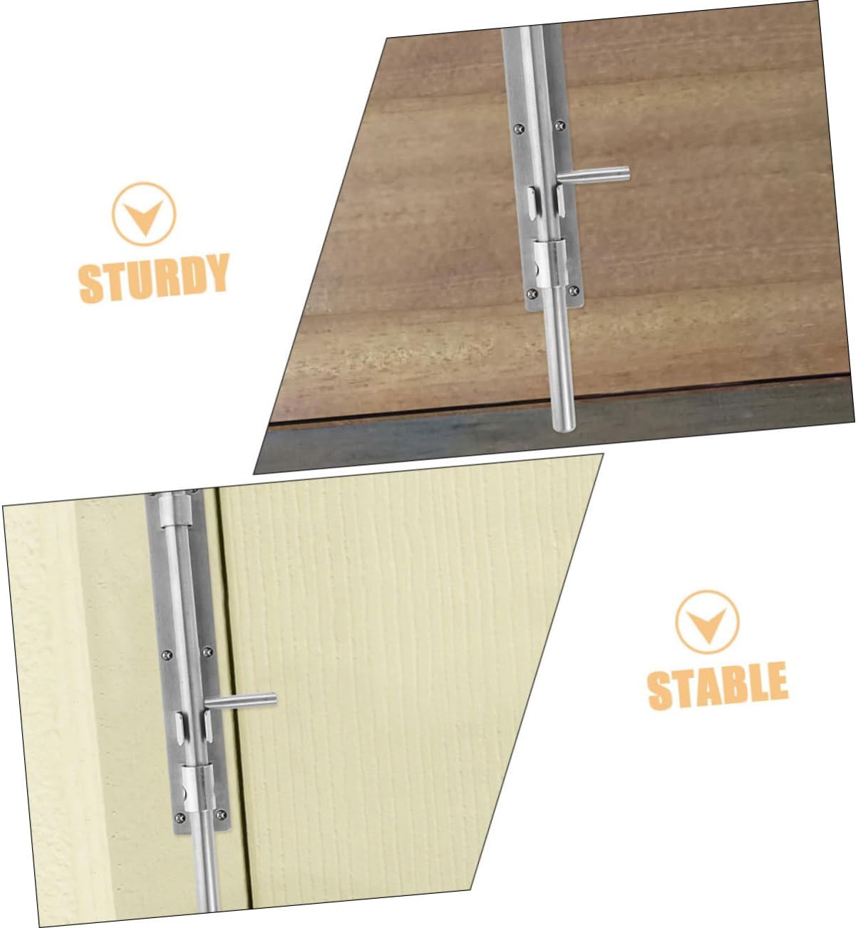 Veemoon 2pcs Stainless Steel Slide Bolt Latch for Indoor French Door Gate Cane Bolt Heavy Duty Gate Latch Door Hardware