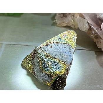 Amazon.co.jp: 怨念払いレインボー パイライト 黄鉄鉱 結晶 原石