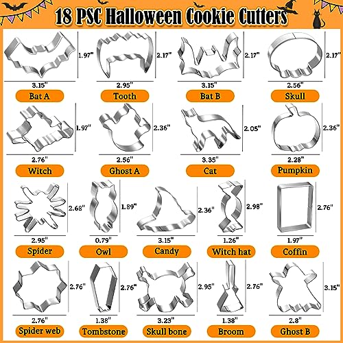 Lezmarket 18 Pcs Halloween Cookie Cutters Set thumb #1