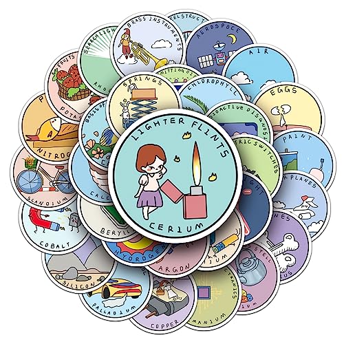 118 Stück Periodic Table of the Elements Aufkleber Auto Laptop Telefon Gitarre Skateboard Motorrad Fahrrad Stickers Set Vinyl Wasserdicht Aesthetic Aufkleber für Jugendliche Kinder Erwachsene