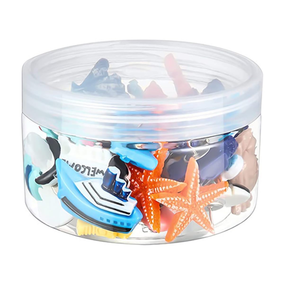 Alide 36 Pcs Decorative Ocean Theme Thumb Tacks - Seagull, Starfish, Fish, Boat Resin Metal Push Pins for Photos, Maps, Office Organization