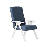 Poltrona legno FIAMMETTA ESSEGI SRL Relax reclinabile tessuto Blu LACCATO Bianco Sfoderabile