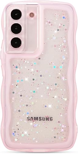 Miniatura 19 de ZTOFERA Funda protectora para Samsung Galaxy A14 4G/5G de 6.6", ondulada, con brillantina de estrella, poliuretano termoplástico transparente, suave