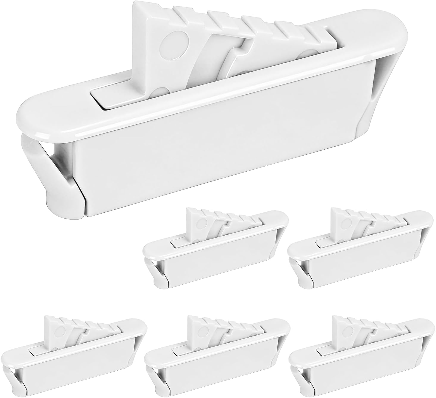 White Window Sash Vent Stops 1714WHITE - 6 Pack, Nylon Snap-in Window Stops for Vinyl Windows, Sash Stoppers Replacement Parts, Security Vent Limit Hardware