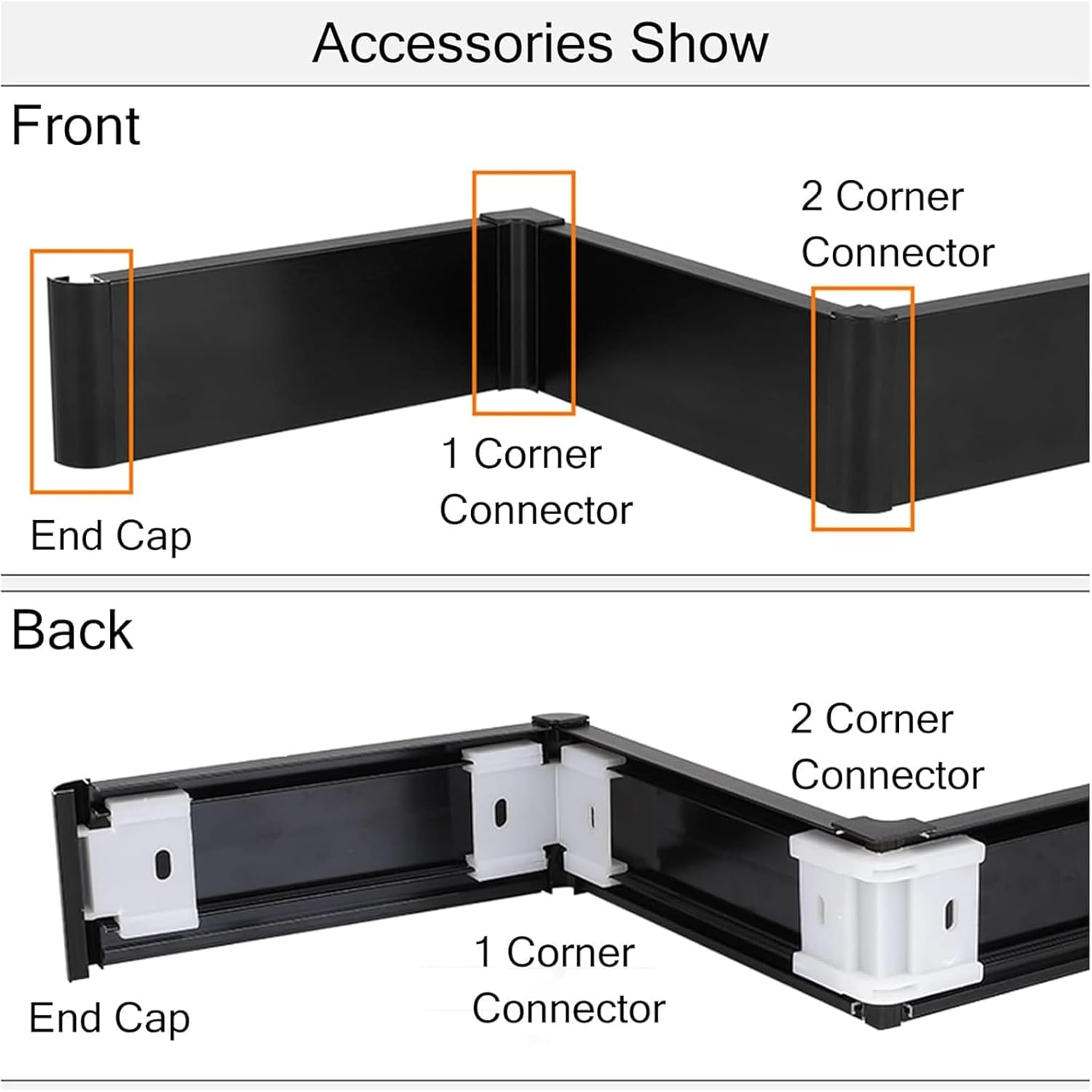 Black Aluminum Wall Base Cover Trim, Metal Skirting Board & Corner Protector with Cable Cord Channel, Embedded Mount for Concrete Walls, Garage, Home Office(L 110cm(43.3in), W 8cm(3 in))