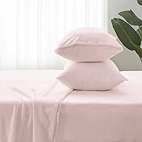 Vista 7 de BEDELITE Flannel Sheets Twin Size Pink - Super Soft Fleece Sheets Set Fluffy Extra Plush, 3 Piece(Include Fitted Sheet, Flat Sheet, 1 Pillowcase)