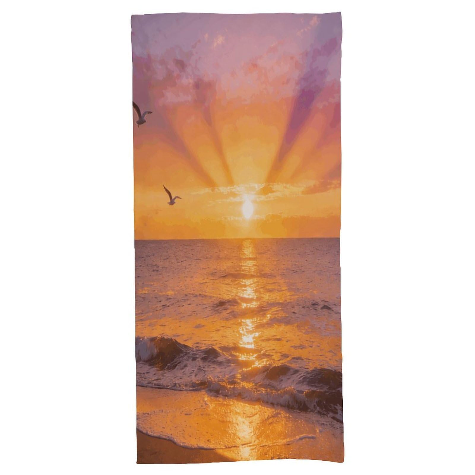 Fodpand Style Ocean Sunset Bath Towel, Highly Absorbent & Quick Drying Beach Towel, Compact & Lightweight Pool Towel For Bathroom, Beach, Pool, Gym, Spa, And Hotel Use