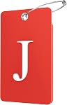 Gostwo 2 Emballez des étiquettes de bagages pour valises, 26 Lettre initiale Bagages d'identification des bagages Étiquettes ID Tag entièrement pliable Tags avec boucle en acier inoxydable, orange, grand H