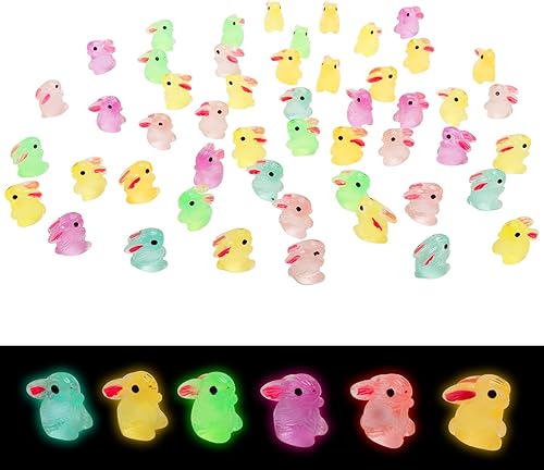 50 figuras de conejo en miniatura, mini conejos, mini animales miniatura, jardín de hadas para paisaje de musgo, terrario, decoración del hogar,