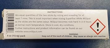 Milliput Superfine White 113.4g Pack/Packs 1