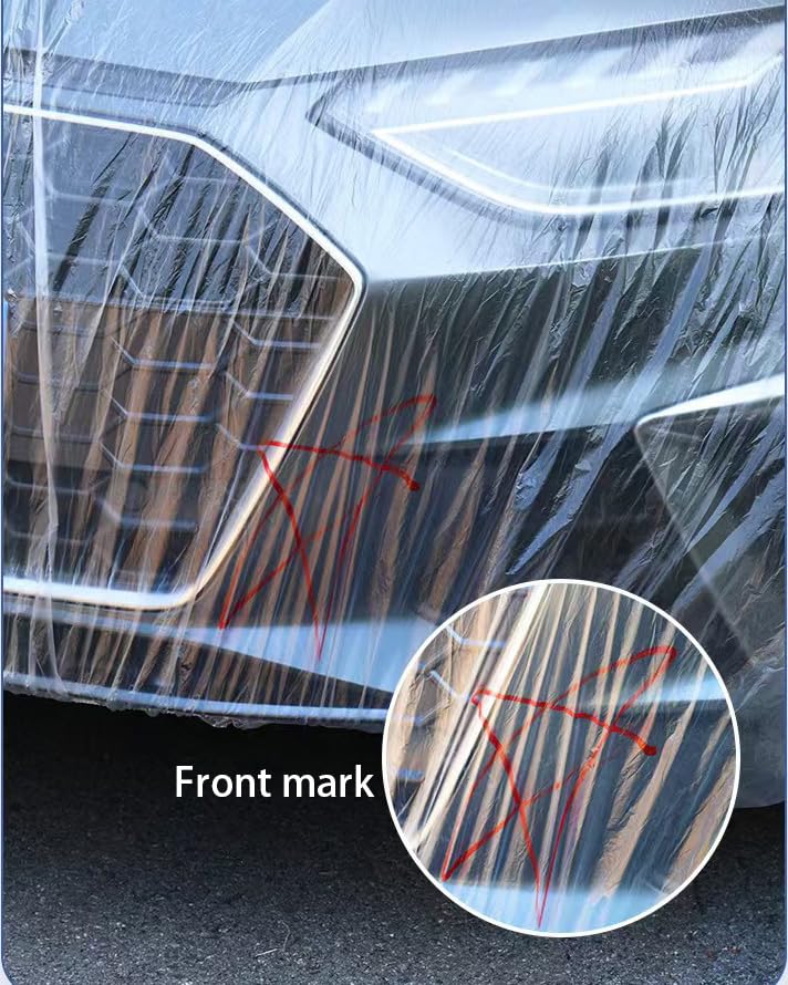 2 Counts Disposable Car Cover with Stretchable Edges - Universal Fit for Cars SUVs Vehicles 15 7ft x — view 4