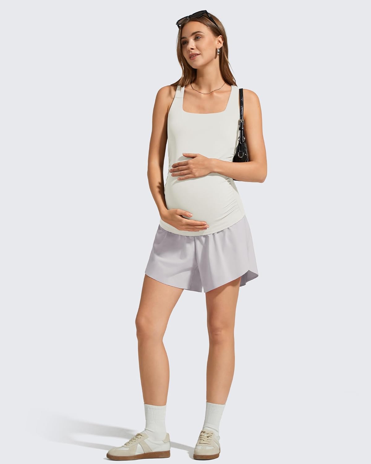 G4Free Chillwhisp Maternity Flowy Shorts for Women Pregnancy Skort with Pocket Built-in Brief Liner - Image 7