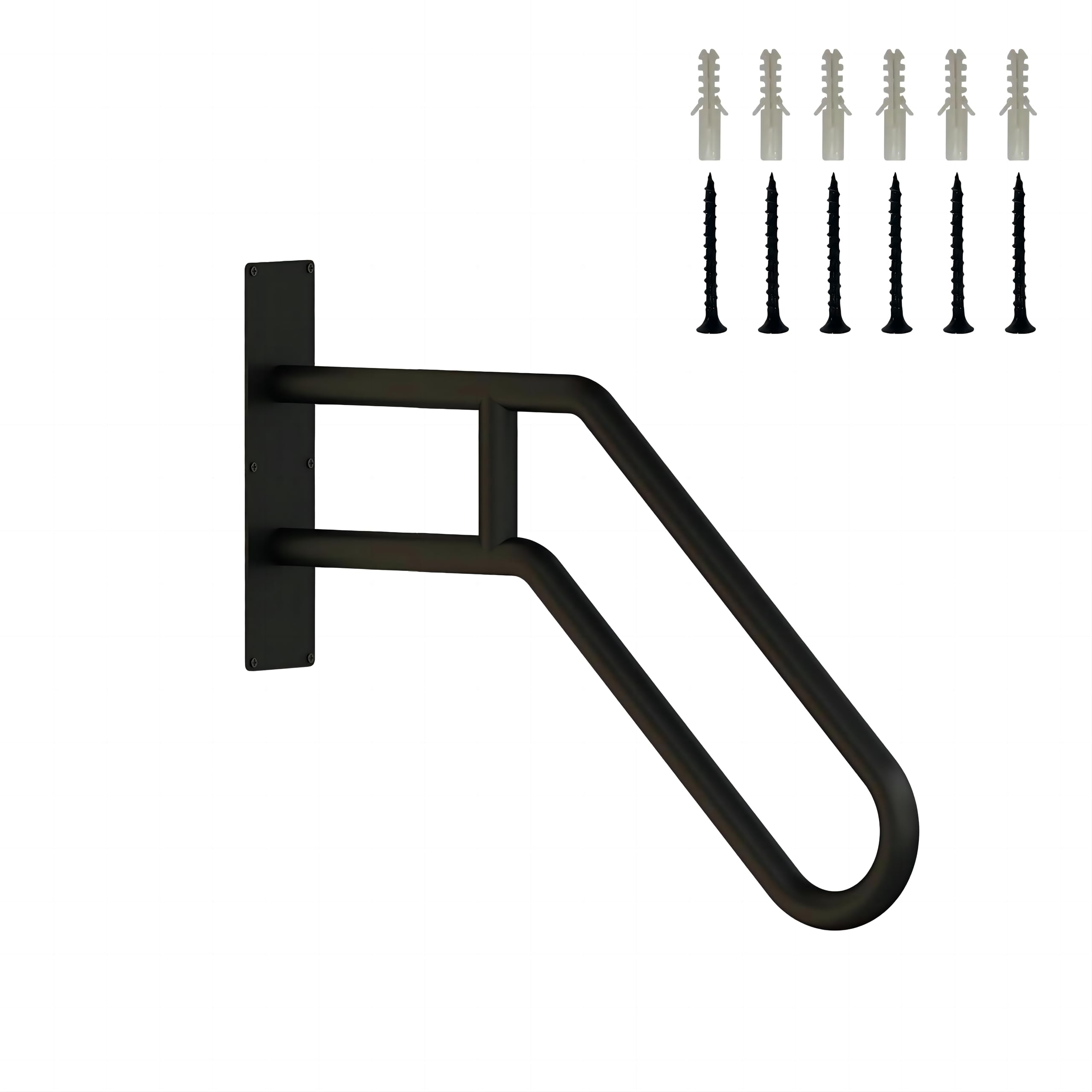 Handrails for Outdoor Steps, Safety Grab Bars for Stairs, Wall Mount Heavy Duty Stair Railing U-Shaped Steel Handrail,1-3 Steps Safety Hand Rail for Garden for The Elderly Kids Disabled Pregnant Women