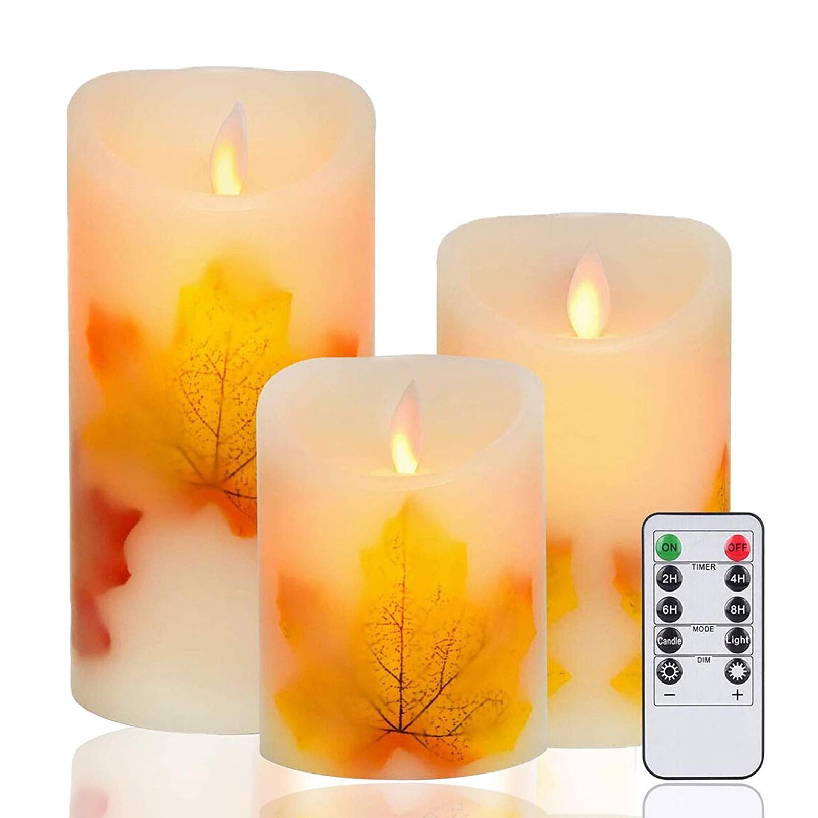 Miylim LED Candles,Flameless Candles 4" 5" 6" Real Wax Battery Candle Pillars,10 Key Remote Control 