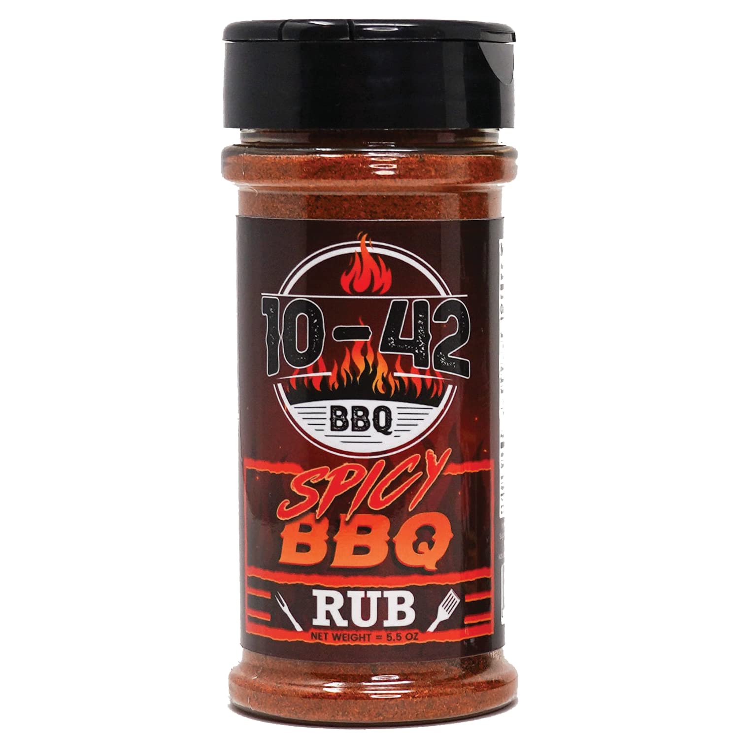10-42 Spicy BBQ Rub Seasoning (NO MSG, Low Sodium) - All natural, Hot BBQ Rub | Meat Grilling Spicy Dry Rub | Steak and Beef Seasoning | Prime Rib, Spare Ribs, Butt, Brisket, Pulled Pork, Chicken, Turkey Rub| 5.5 oz
