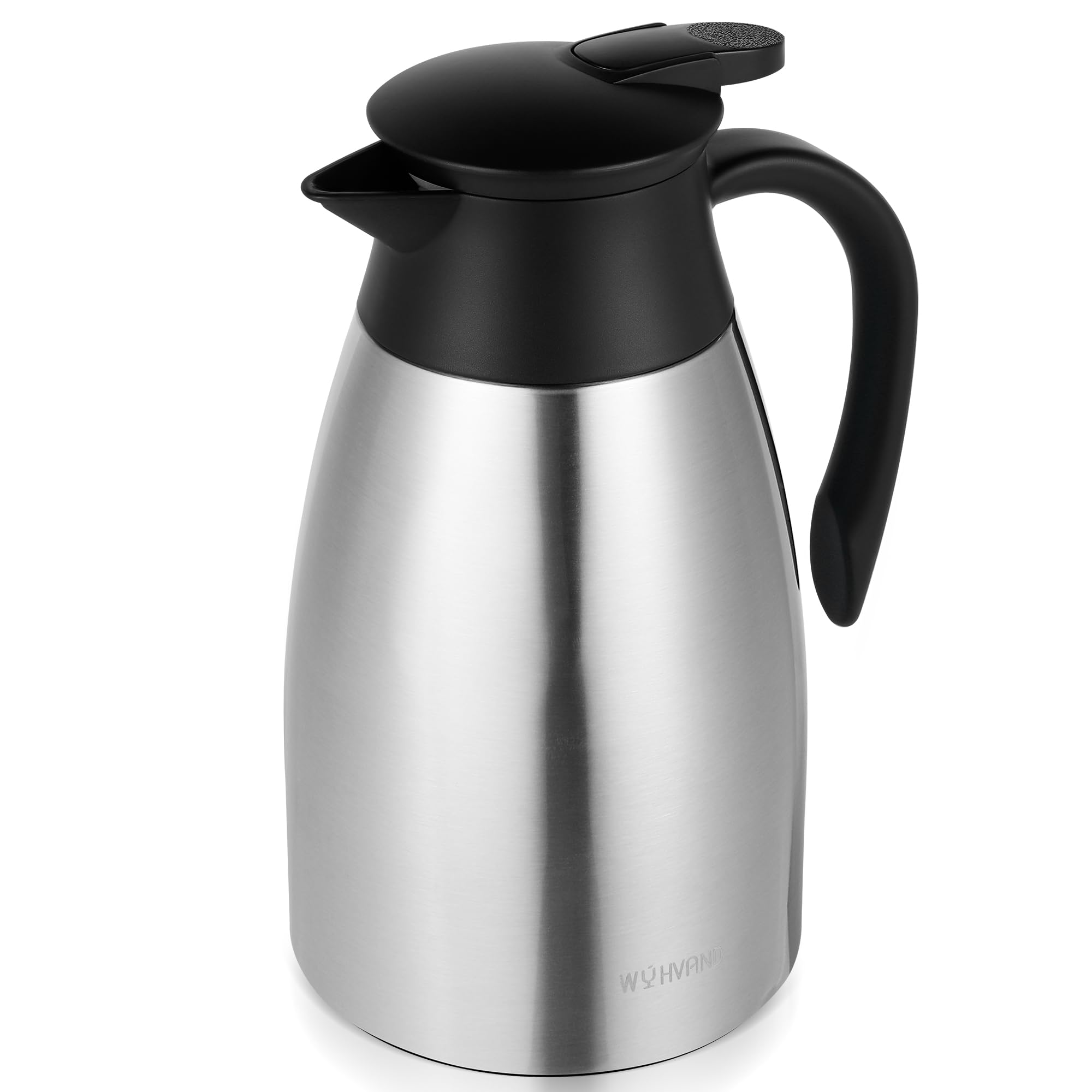 WYHVAND 1.5L Thermal Jug, Stainless Steel Insulated Coffee Carafe, Silver