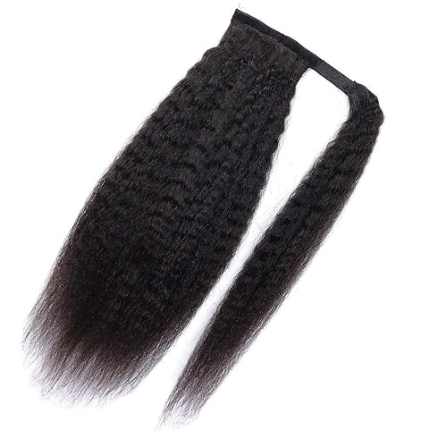 Miniatura 2 de Extensión de cola de caballo de cabello humano largo rizado lacio, cola de caballo 100% cabello humano real Remy, extensión de cola de caballo para