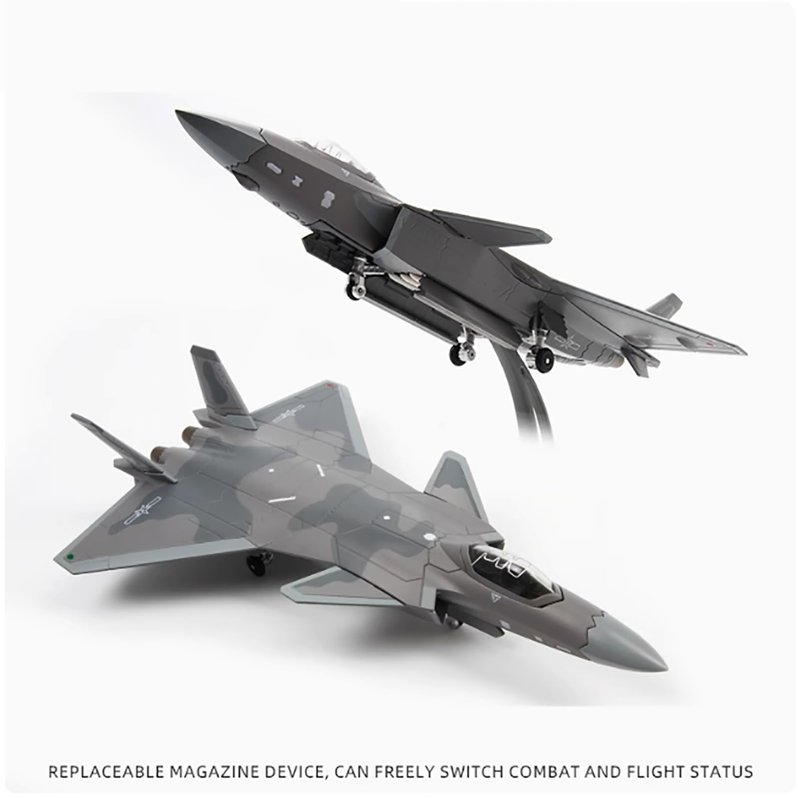 J-20 w skali 1/100 samolot szturmowy, wersja malowana, strategiczne metalowe myśliwce transportowe, wojskowy model ze stojakiem, samolot odlewany ciśnieniowo dla entuzjastów, dorosłych(Black)